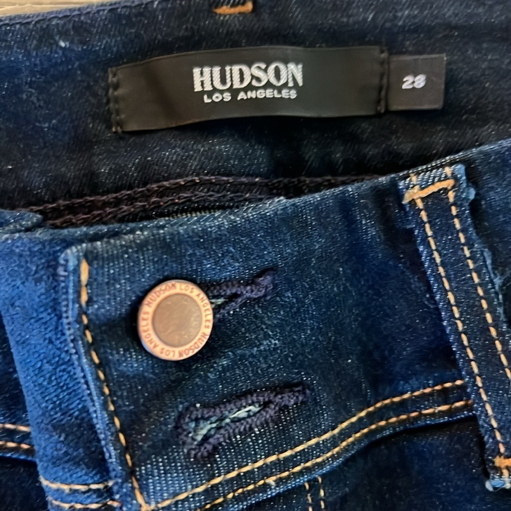 Hudson Jeans Blue Skinny Denim with Textured Twill - Picture 6 of 9